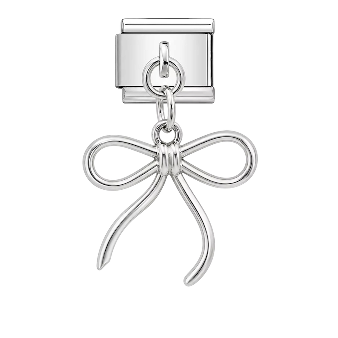 Silver Bow Dangle Charm