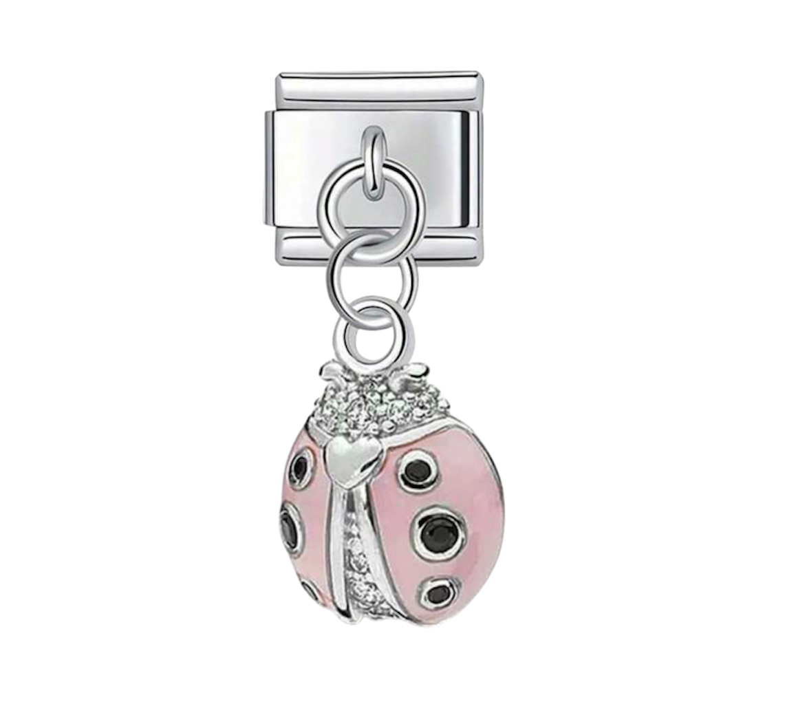 Pink ladybug charm