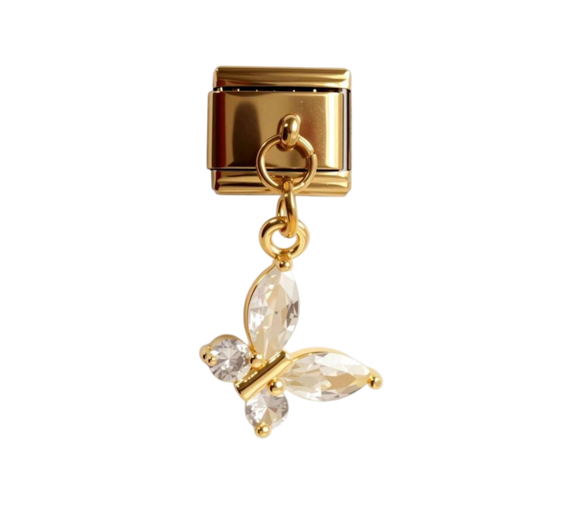 Dangling butterfly charm